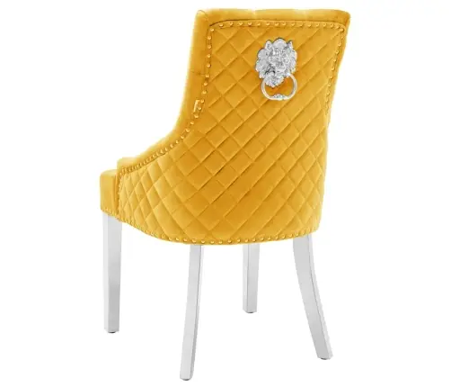 Virtuves Krēsli, 2 Gab., Dzeltens Samts Vidaxl