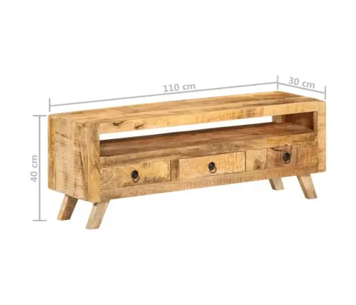 Televizoriaus Spintelė, 110X30X40cm Mango Medienos Masyvas