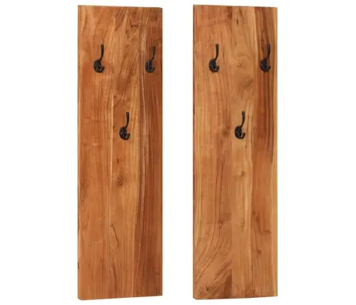 Sienas Drēbju Pakaramie, 2 Gab., 36X3X110 Cm, Akācijas Koks Vidaxl