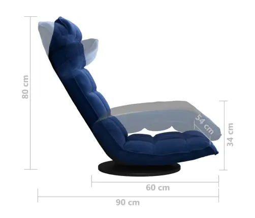 Grozāms Grīdas Krēsls, Zils Samts Vidaxl