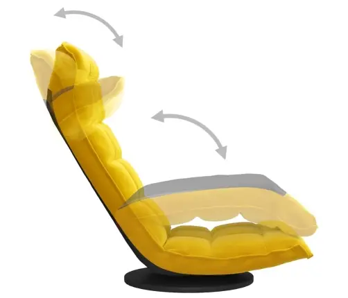 Grozāms Grīdas Krēsls, Dzeltens Samts Vidaxl