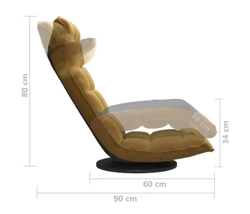 Grozāms Grīdas Krēsls, Brūns Samts Vidaxl