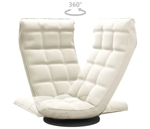 Ant Grindų Pastatoma Pasukama Kėdė, Kreminės Spalvos, Aksomas