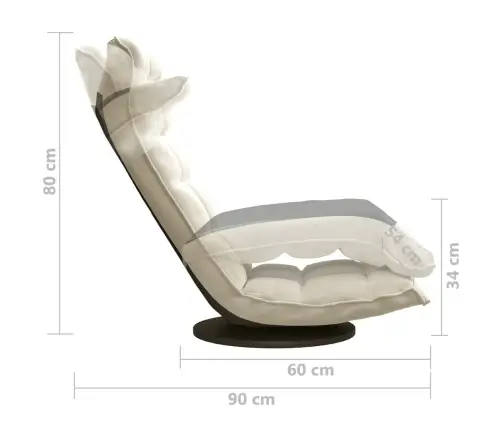 Ant Grindų Pastatoma Pasukama Kėdė, Kreminės Spalvos, Aksomas