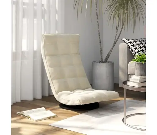 Ant Grindų Pastatoma Pasukama Kėdė, Kreminės Spalvos, Aksomas