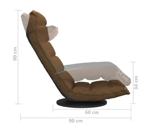 Grozāms Grīdas Krēsls, Brūns Audums Vidaxl