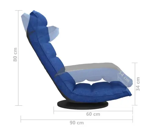 Grozāms Grīdas Krēsls, Zils Audums Vidaxl