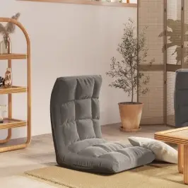 Salokāms Grīdas Krēsls, Gaiši Pelēks Audums Vidaxl