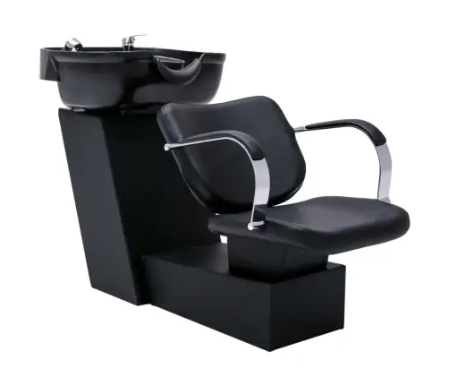 Frizieru Krēsls Ar Izlietni, Melns, 137X59X82 Cm, Mākslīgā Āda Vidaxl