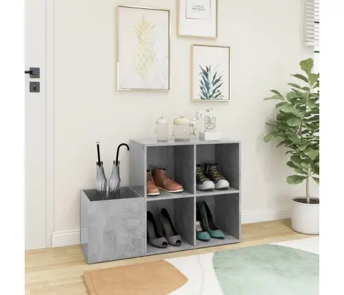 Apavu Skapis, Betona Pelēks, 105X35,5X70 Cm, Inženierijas Koks Vidaxl