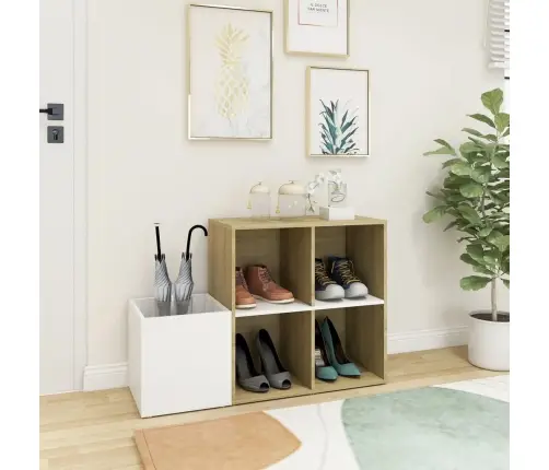 Apavu Skapis, Balts, Ozolkoka, 105X35,5X70Cm, Inženierijas Koks Vidaxl