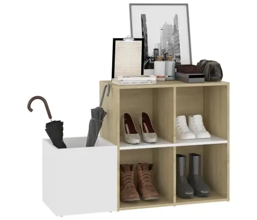 Apavu Skapis, Balts, Ozolkoka, 105X35,5X70Cm, Inženierijas Koks Vidaxl