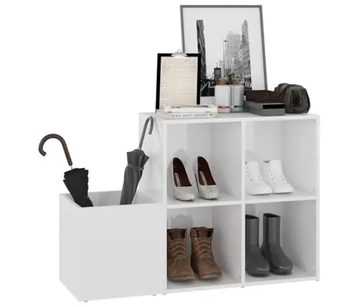 Koridoriaus Spintelė Batams, Balta, 105X35,5X70cm Mediena