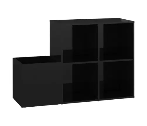 Apavu Skapis, Spīdīgi Melns, 105X35,5X70 Cm, Inženierijas Koks Vidaxl