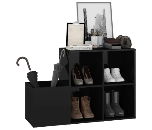 Apavu Skapis, Spīdīgi Melns, 105X35,5X70 Cm, Inženierijas Koks Vidaxl