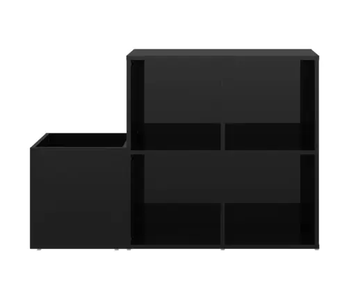 Apavu Skapis, Spīdīgi Melns, 105X35,5X70 Cm, Inženierijas Koks Vidaxl