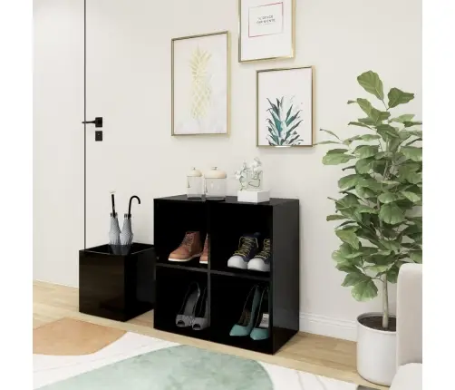 Apavu Skapis, Spīdīgi Melns, 105X35,5X70 Cm, Inženierijas Koks Vidaxl