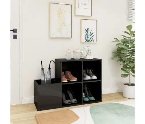 Apavu Skapis, Spīdīgi Pelēks, 105X35,5X70 Cm, Inženierijas Koks Vidaxl