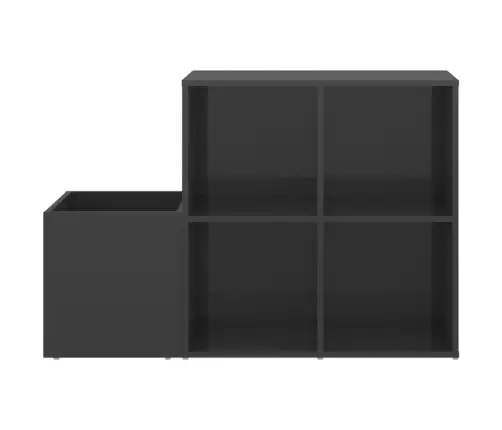 Apavu Skapis, Spīdīgi Pelēks, 105X35,5X70 Cm, Inženierijas Koks Vidaxl