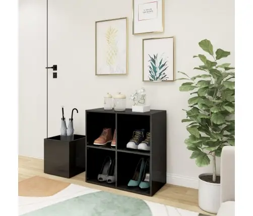 Apavu Skapis, Spīdīgi Pelēks, 105X35,5X70 Cm, Inženierijas Koks Vidaxl