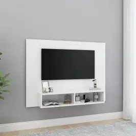 Sienas Tv Plaukts, Balts, 120X23,5X90 Cm, Inženierijas Koks Vidaxl
