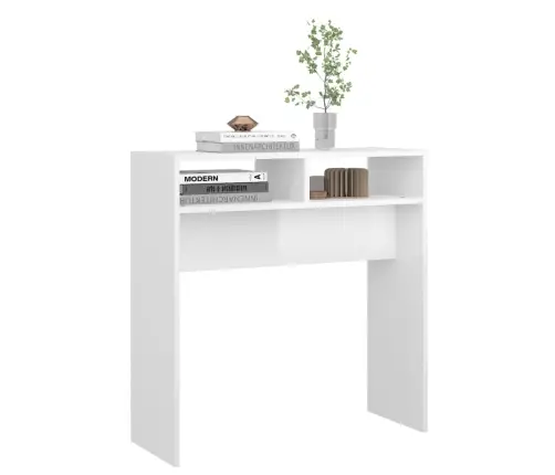 Konsoles Galds, Spīdīgi Balts, 78X30X80 Cm, Inženierijas Koks Vidaxl