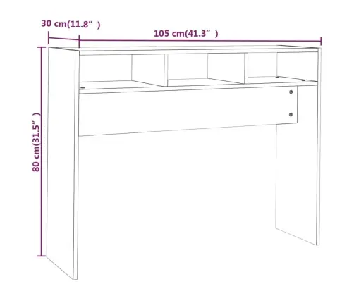 Konsoles Galds, Balts, 105X30X80 Cm, Inženierijas Koks Vidaxl Konsoles Galds, Balts, 105X30X80 Cm, Inženierijas Koks Vidaxl