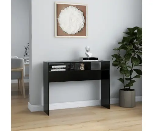 Konsoles Galds, Melns, 105X30X80 Cm, Inženierijas Koks Vidaxl