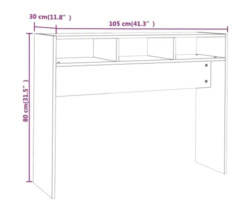 Konsoles Galds, Melns, 105X30X80 Cm, Inženierijas Koks Vidaxl