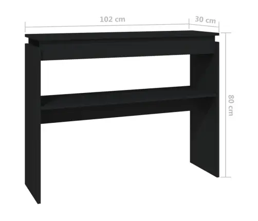 Konsoles Galdiņš, Melns, 102X30X80 Cm, Inženierijas Koks Vidaxl