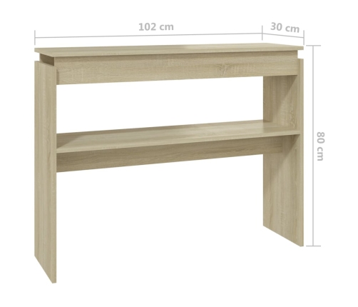Konsoles Galdiņš, Ozolkoka Krāsā, 102X30X80Cm Inženierijas Koks Vidaxl