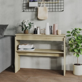 Konsoles Galdiņš, Ozolkoka Krāsā, 102X30X80Cm Inženierijas Koks Vidaxl