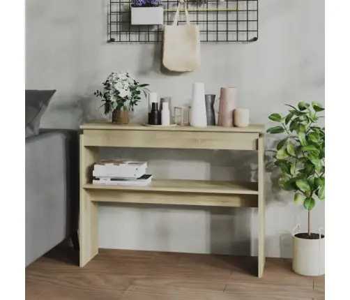 Konsoles Galdiņš, Ozolkoka Krāsā, 102X30X80Cm Inženierijas Koks Vidaxl