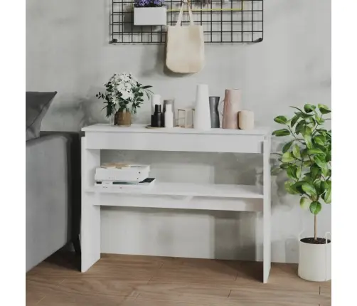 Konsoles Galdiņš, Spīdīgi Balts, 102X30X80Cm, Inženierijas Koks Vidaxl
