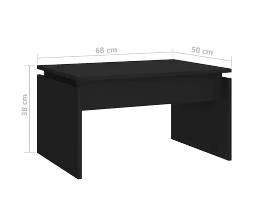 Kafijas Galdiņš, Melns, 68X50X38 Cm, Inženierijas Koks Vidaxl