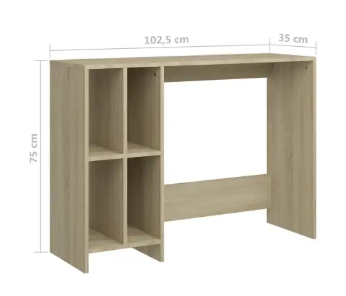 Rakstāmgalds, 102,5X35X75 Cm, Inženierijas Koks, Ozolkoka Krāsa Vidaxl Rakstāmgalds, 102,5X35X75 Cm, Inženierijas Koks, Ozolkoka Krāsa Vidaxl