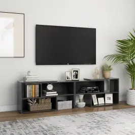 Tv Plaukts, Pelēks, 149X30X52 Cm, Inženierijas Koks Vidaxl