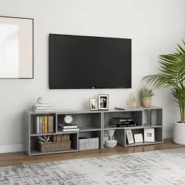Tv Plaukts, Betona Pelēks, 149X30X52 Cm, Inženierijas Koks Vidaxl