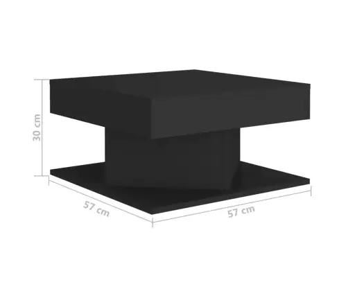 Kohvilaud, Must, 57 X 57 X 30 cm Tehispuit
