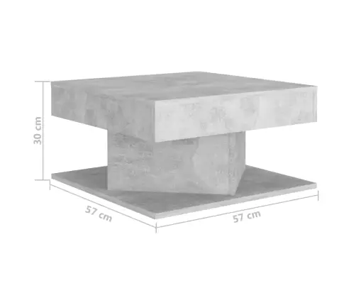 Kafijas Galdiņš, Betona Pelēks, 57X57X30 Cm, Inženierijas Koks Vidaxl