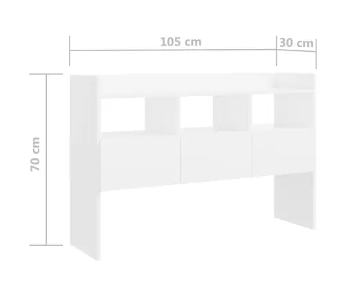 Kumode, Balta, 105X30X70 Cm, Inženierijas Koks Vidaxl