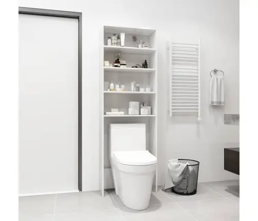 Veļasmašīnas Plaukts, 64X24X190 Cm, Spīdīgi Balts Vidaxl