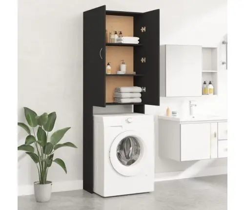 Veļasmašīnas Skapītis, 64X25,5X190 Cm, Melns Vidaxl