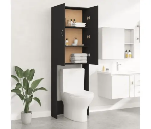 Veļasmašīnas Skapītis, 64X25,5X190 Cm, Melns Vidaxl