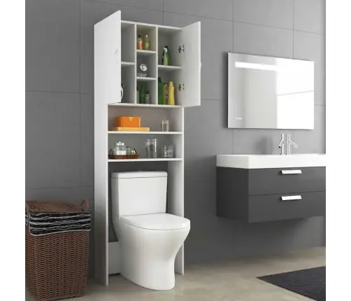 Veļasmašīnas Skapītis, 64X25,5X190 Cm, Balts Vidaxl