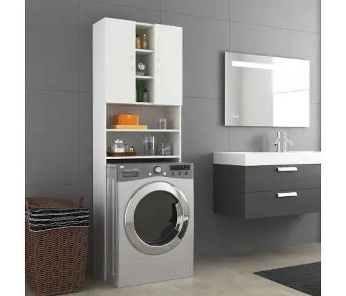 Veļasmašīnas Skapītis, 64X25,5X190 Cm, Balts Vidaxl