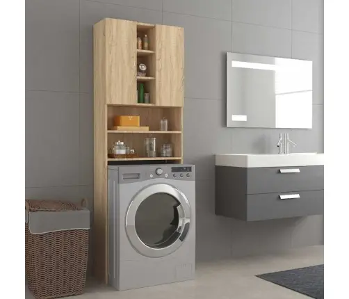 Veļasmašīnas Skapītis, 64X25,5X190 Cm, Ozolkoka Krāsa Vidaxl