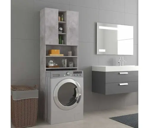 Veļasmašīnas Skapītis, 64X25,5X190 Cm, Betona Pelēks Vidaxl