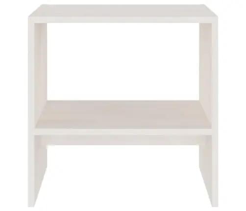 Naktinė Spintelė, Balta, 40X30,5X40cm Pušies Medienos Masyvas