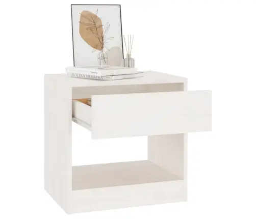 Naktsskapīši, 2 Gab., Balti, 40X31X40 Cm, Priedes Masīvkoks Vidaxl